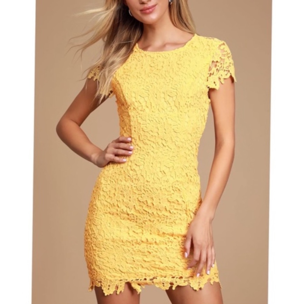 NWT LULUS yellow dress